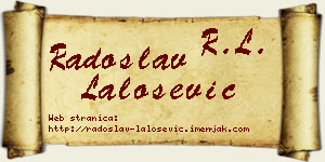 Radoslav Lalošević vizit kartica